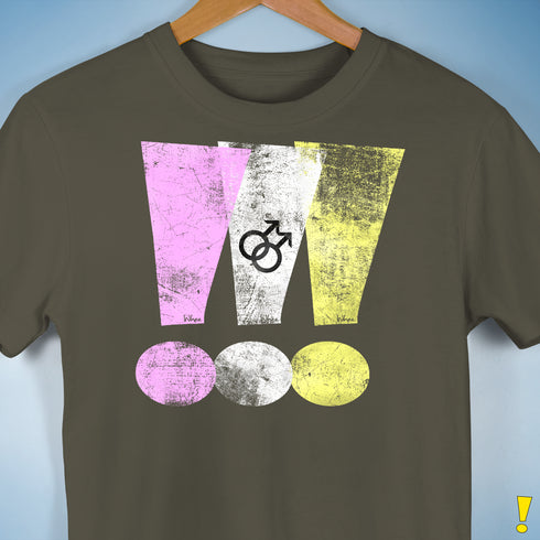 Twink Pride Grunge Exclamation Points Premium Unisex T-Shirt - Army